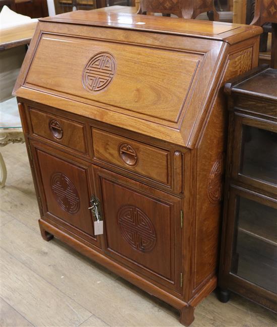 A Chinese hardwood bureau W.31cm